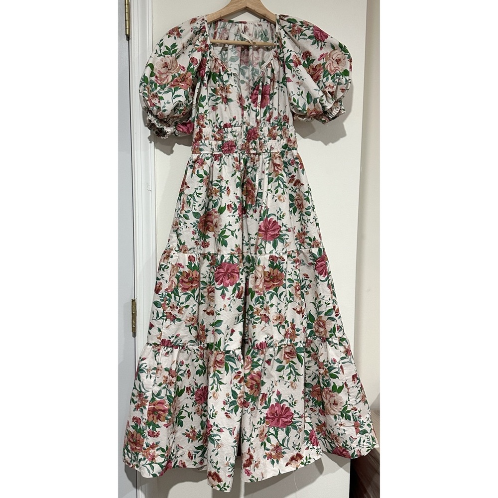 Anthropologie Somerset Maxi Dress Puff-Sleeve Floral Cottagecore Size XXS - Picture 2 of 10